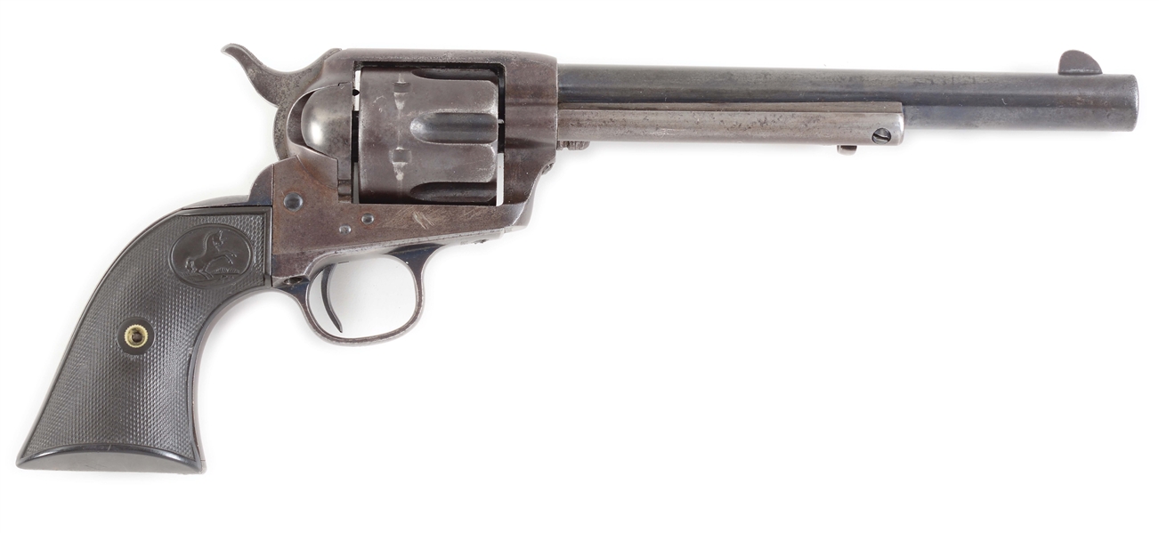 (A) COLT FRONTIER SIX SHOOTER SINGLE ACTION ARMY REVOLVER WITH FACTORY LETTER.