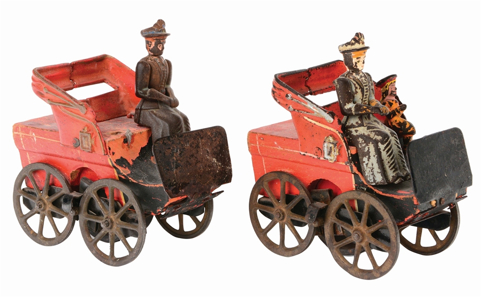 LOT OF 2: EARLY HILL-CLIMBER HORSELESS CARRIAGE AUTOMOBILES.