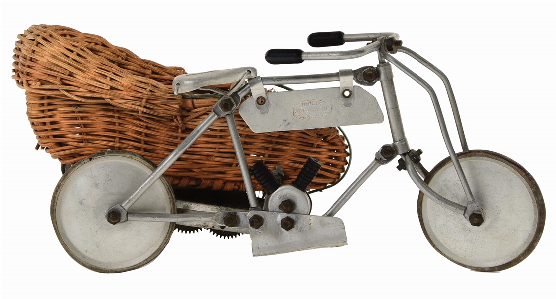 INTERESTING PRE-WAR FRENCH MOTORCYCLE AND SIDECAR TOY.