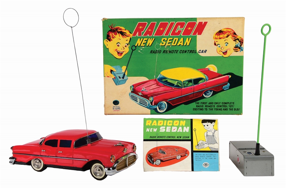 JAPANESE MODERN TOY TIN-LITHO BATTERY-OPERATED REMOTE CONTROL RADICON AUTOMOBILE.