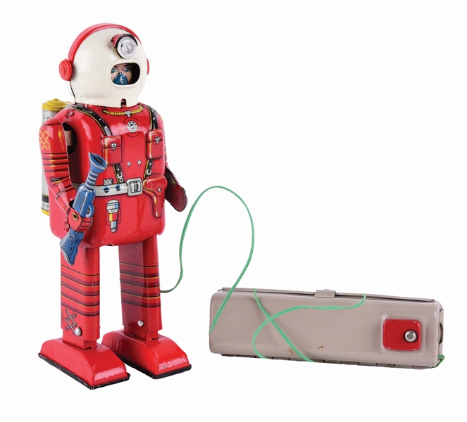 JAPANESE TIN-LITHO BATTERY-OPERATED REMOTE CONTROL SPACEMAN.