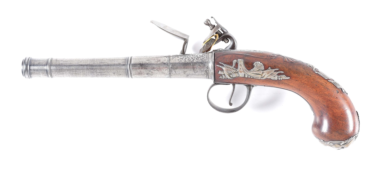 (A) LOWE QUEEN ANNE STYLE PISTOL, MADE CIRCA 1800.