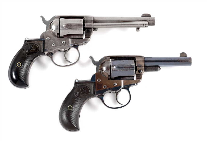 (A) LOT OF 2: COLT 1877 STOREKEEPER AND LIGHTNING REVOLVERS.