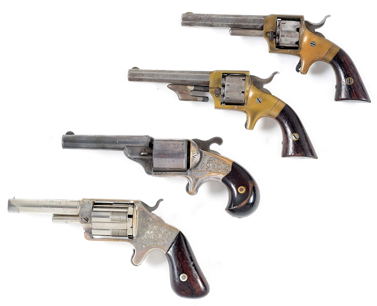(A) COLLECTORS LOT OF 4: EARLY ROLLIN WHITE PATENT AVOIDANCE REVOLVERS.