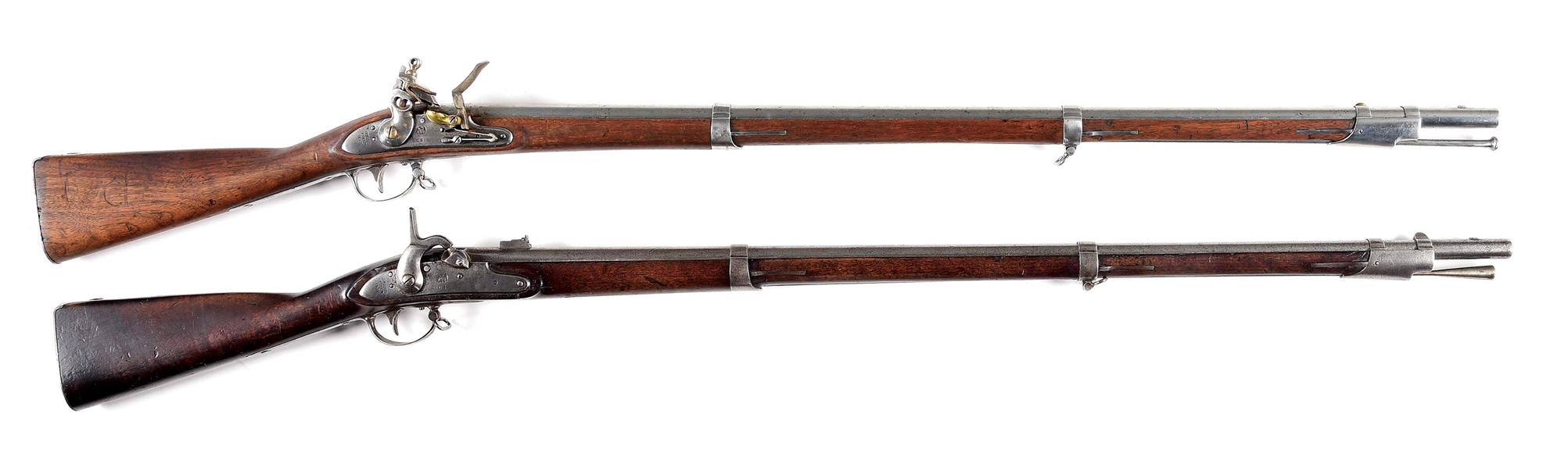 (A) COLLECTORS LOT OF 2: MODEL 1816 FLINTLOCK AND 1861 DATED H&P RIFLE AND SIGHTED CONVERSION.