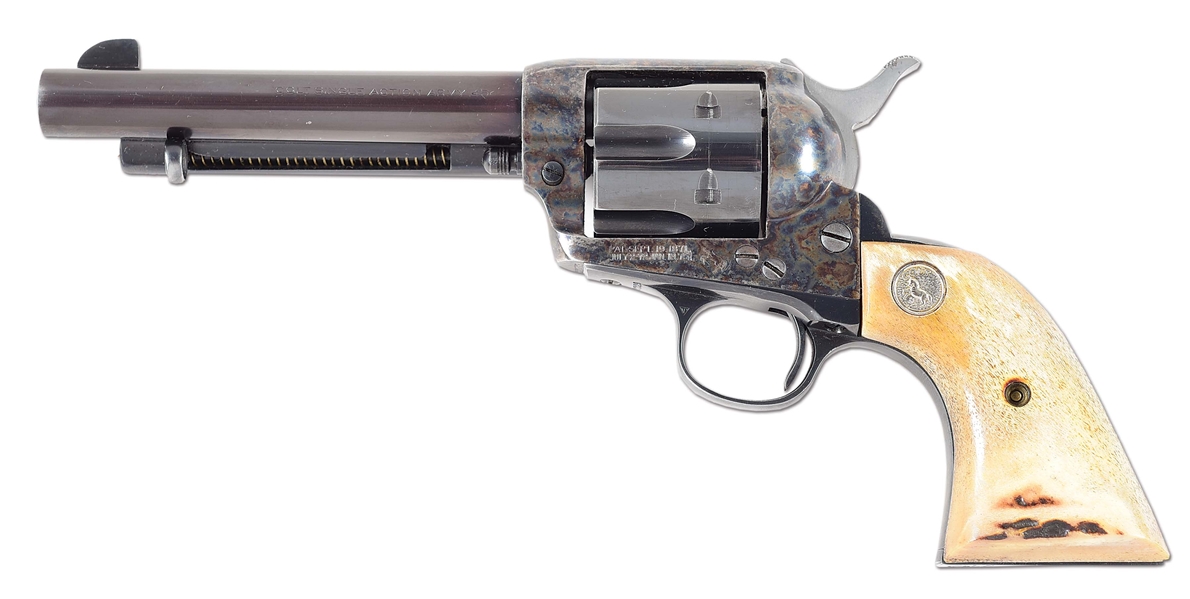 (C) COLT SINGLE ACTION ARMY REVOLVER WITH HOLSTER.