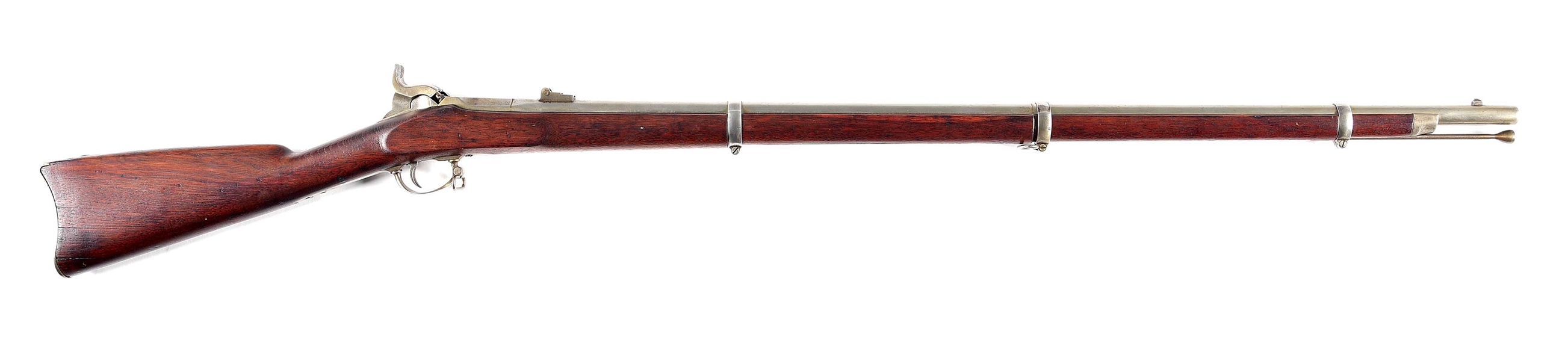 (A) LINDSAY MODEL 1863 2-SHOT .58 CALIBER MUSKET.