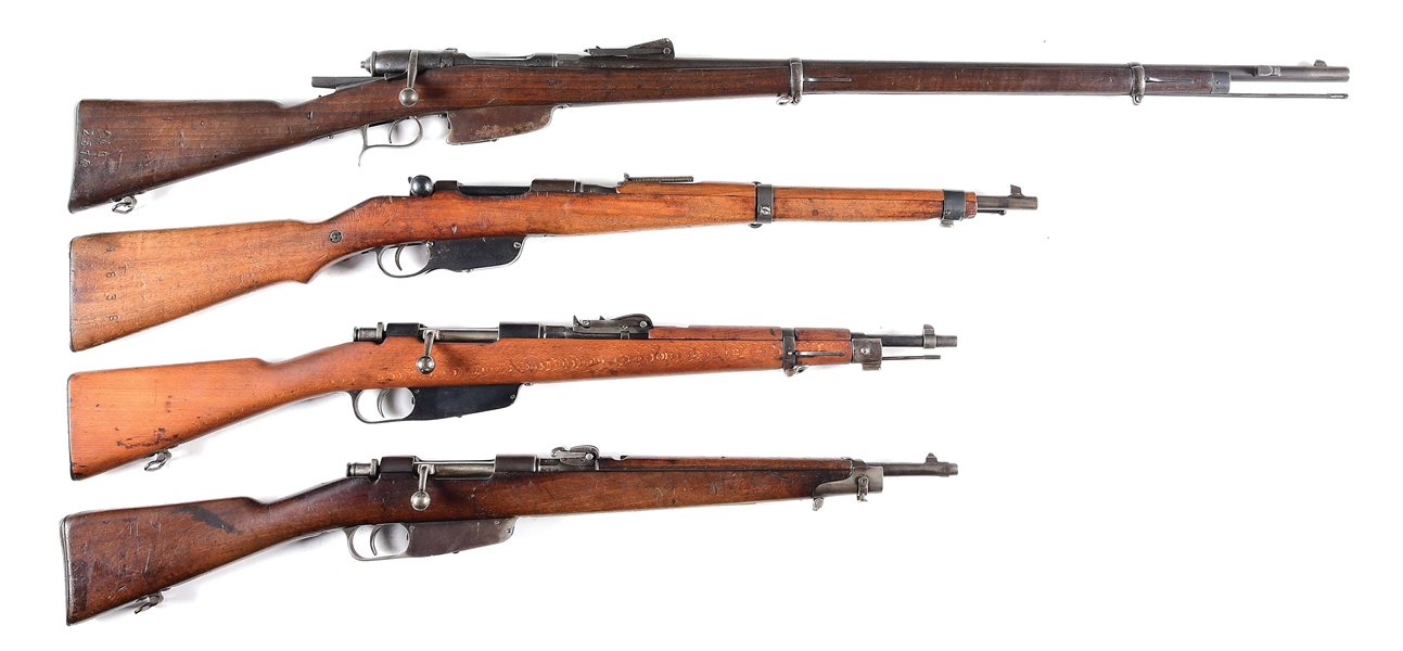 (C+A) LOT OF FOUR: THREE ITALIAN BOLT ACTION RIFLES AND ONE HUNGARIAN M95 BOLT ACTION RIFLE