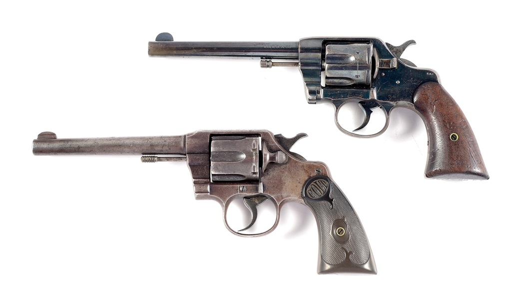 (C) LOT OF TWO COLT MODEL 1896 US ARMY AND COLT ARMY SPECIAL DOUBLE ACTION REVOLVERS WITH HOLSTERS