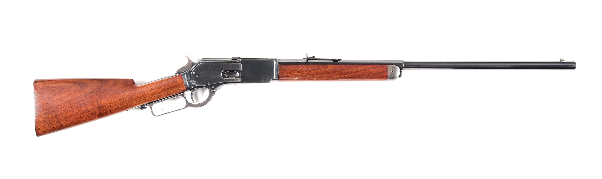 (A) RESTORED WINCHESTER 1876 LEVER ACTION RIFLE.