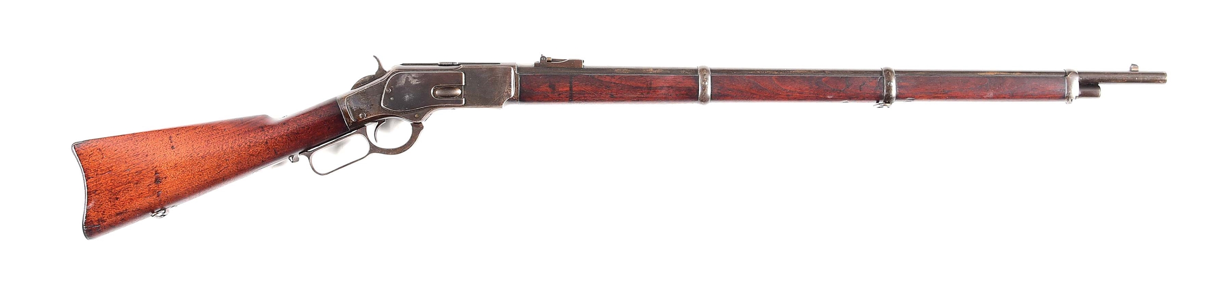 (A) WINCHESTER MODEL 1873 MUSKET LEVER ACTION RIFLE (1891).