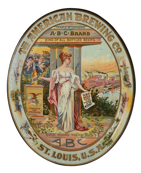 THE AMERICAN BREWING CO. ST. LOUIS SERVING TRAY. 