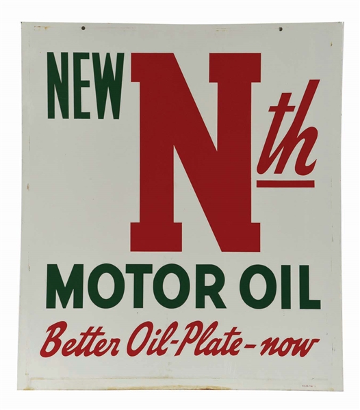 CONOCO NEW NTH MOTOR OIL TIN SERVICE STATION SIGN.