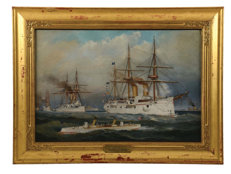 ATTRIBUTED TO FREDERICK PANSING (AMERICAN, 1822 - 1912) THE WHITE SQUADRON.