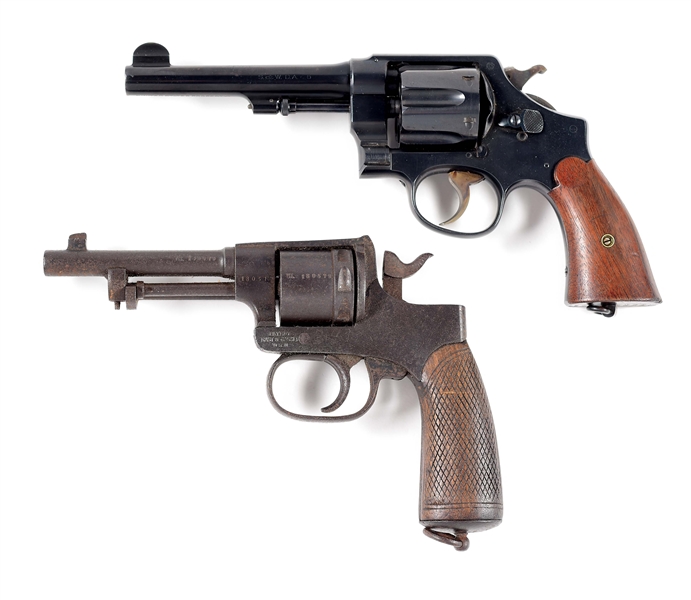 (C) WW1 COLLECTORS LOT OF SMITH & WESSON MODEL 1917 AND AUSTRIAN RAST GASSER REVOLVER