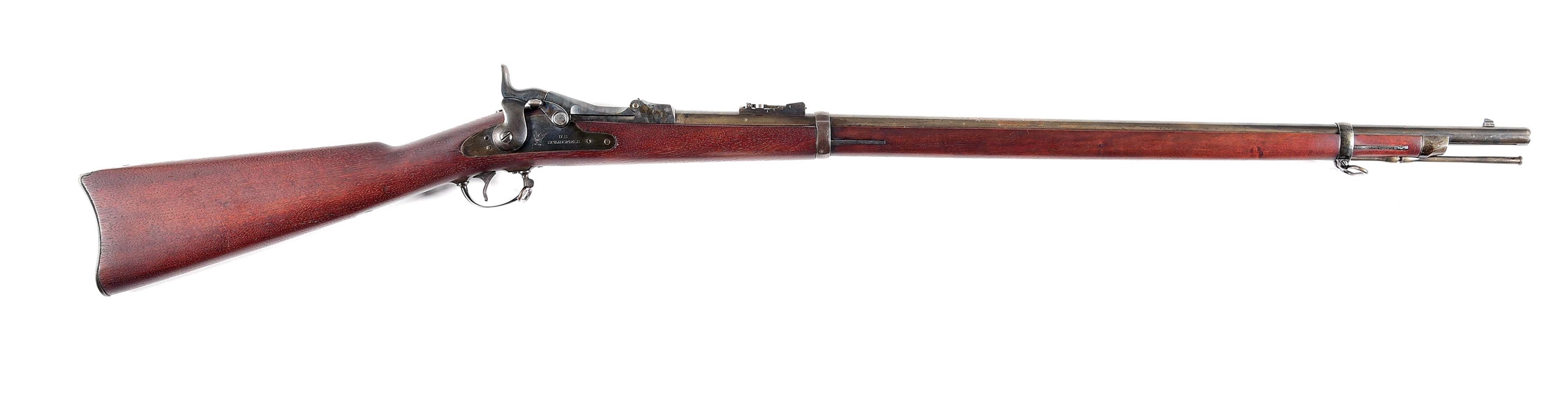 (A) SPRINGFIELD MODEL 1873 TRAPDOOR SINGLE SHOT RIFLE.