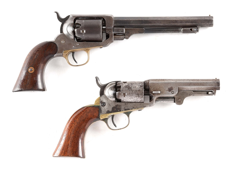 (A) LOT OF 2: E. WHITNEY AND COLT PERCUSSION REVOLVERS.