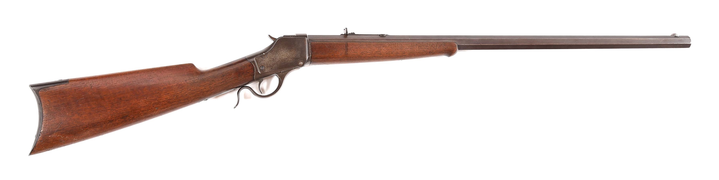 (A) WINCHESTER MODEL 1885 .38-55 SINGLE SHOT RIFLE.