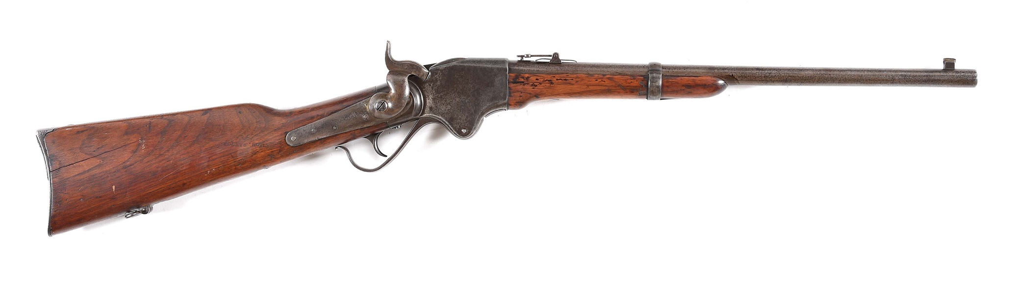 (A) SPENCER MODEL 1865 LEVER ACTION RIFLE.