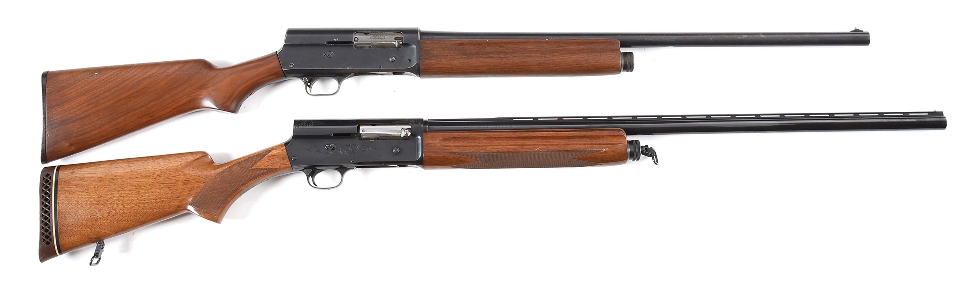(C) LOT OF 2: SCARCE REMINGTON 11 WITH U.S. MILITARY MARKINGS AND BROWNING A5 SEMI AUTOMATIC SHOTGUNS.