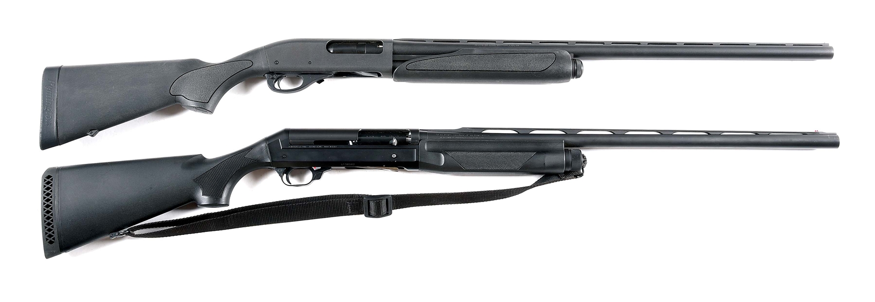 (M) LOT OF 2: REMINGTON 870 AND BENELLI SUPER BLACK EAGLE SEMI AUTOMATIC SHOTGUNS.