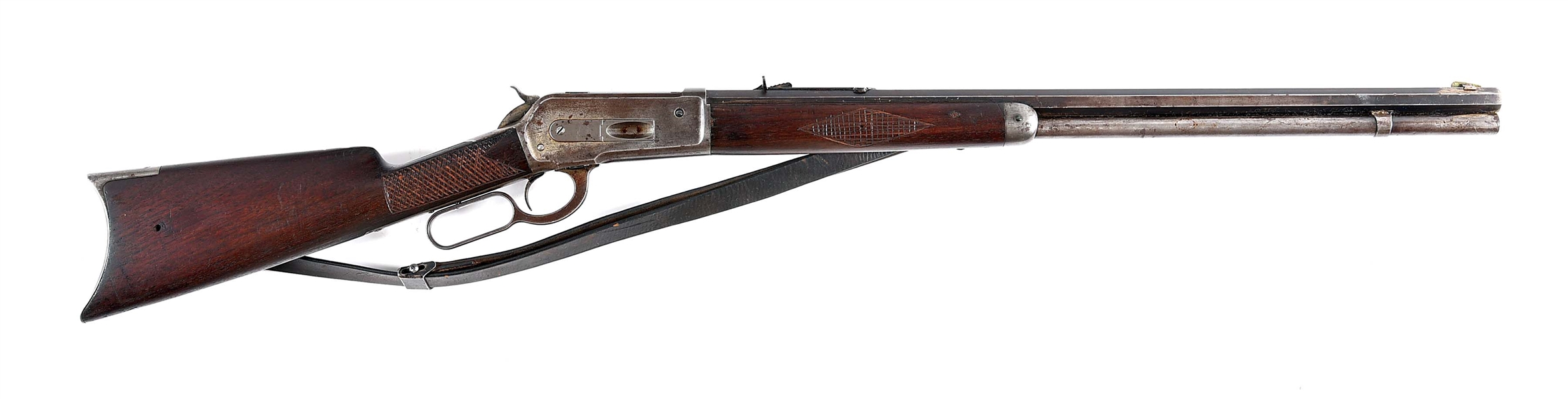 (A) WINCHESTER MODEL 1886 .38-56 WCF LEVER ACTION RIFLE.
