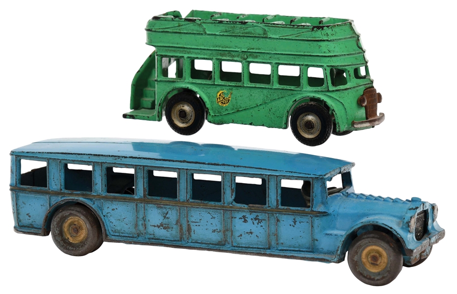 LOT OF 2: CAST-IRON ARCADE BUSES.