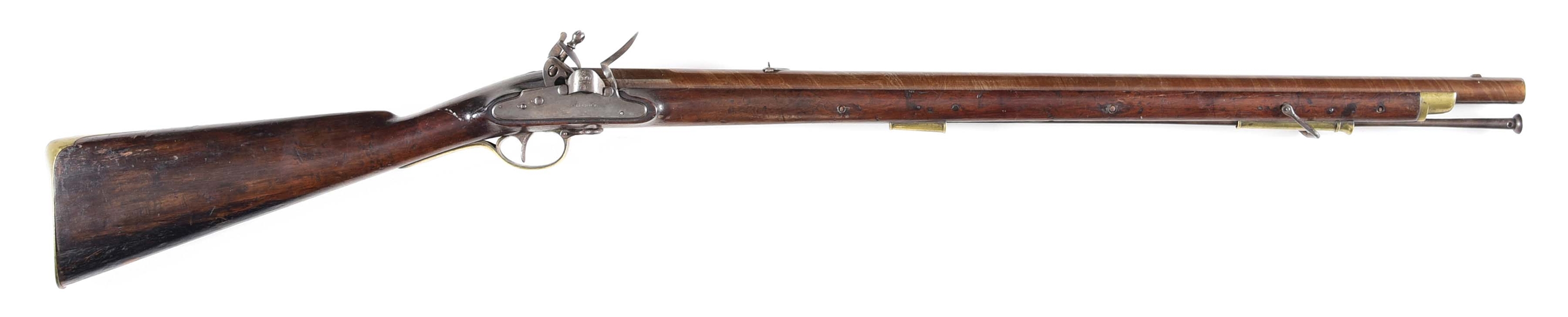 (A) A RARE FLINTLOCK RIFLED CARBINE BY NOCK WITH ENCLOSED LOCK, C. 1796.