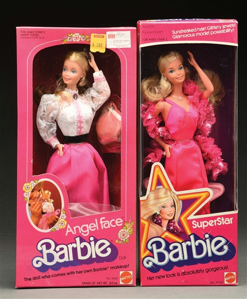 LOT OF 2: 1970S AND 1980S MATTEL BARBIE DOLLS IN BOXES.