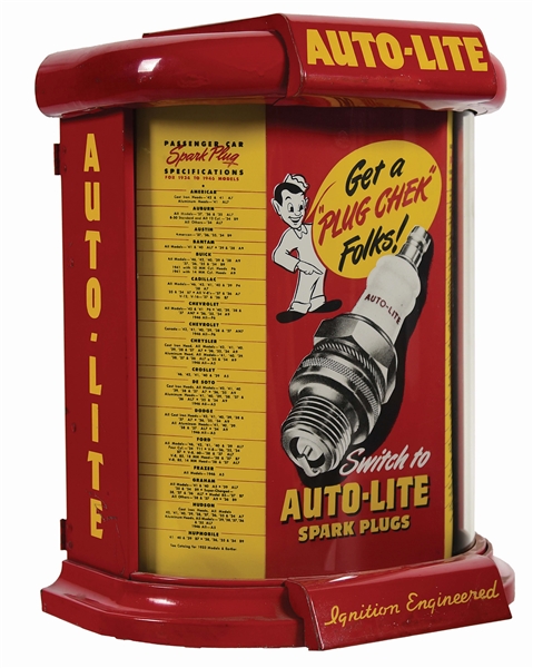 AUTO LITE SPARK PLUGS LIGHT UP COUNTERTOP DISPLAY CABINET. 