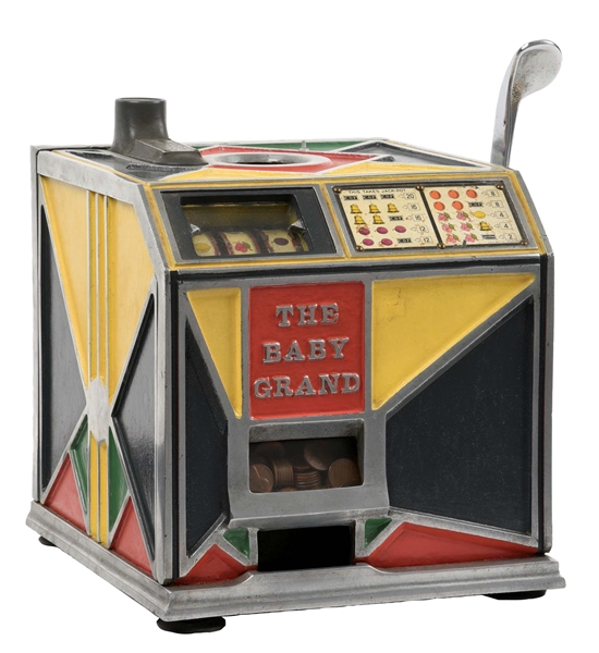 1¢ C & F MANUFACTURING CO. THE BABY GRAND SLOT MACHINE.