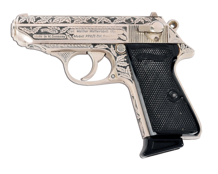(C) ENGRAVED WALTHER PPK/S SEMI-AUTOMATIC PISTOL.