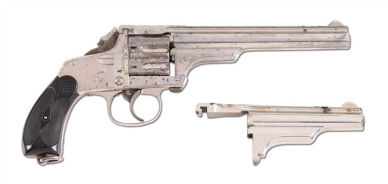 (A) MERWIN & HULBERT POCKET MODEL DOUBLE ACTION REVOLVER WITH BOX & EXTRA BARREL.