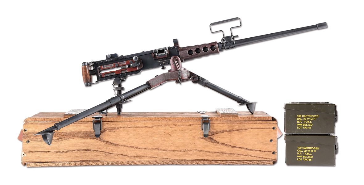 (N) FANTASTIC UNFIRED TIPPMAN FULLY AUTOMATIC FUNCTIONAL MINIATURE REPLICA OF BROWNING M2 .50 CAL. HB MACHINE GUN (FULLY TRANSFERABLE).
