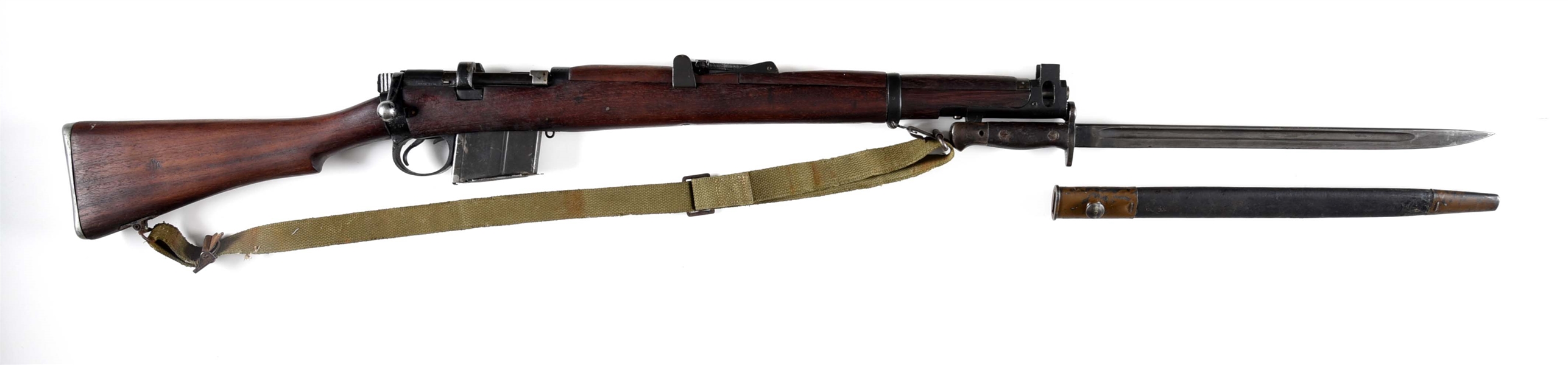 (C) ISHAPORE 1967 DATED 2A1 BOLT ACTION RIFLE WITH BAYONET.