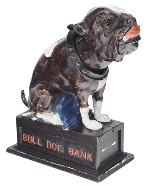 BULL DOG PULL TAIL MECHANICAL BANK.