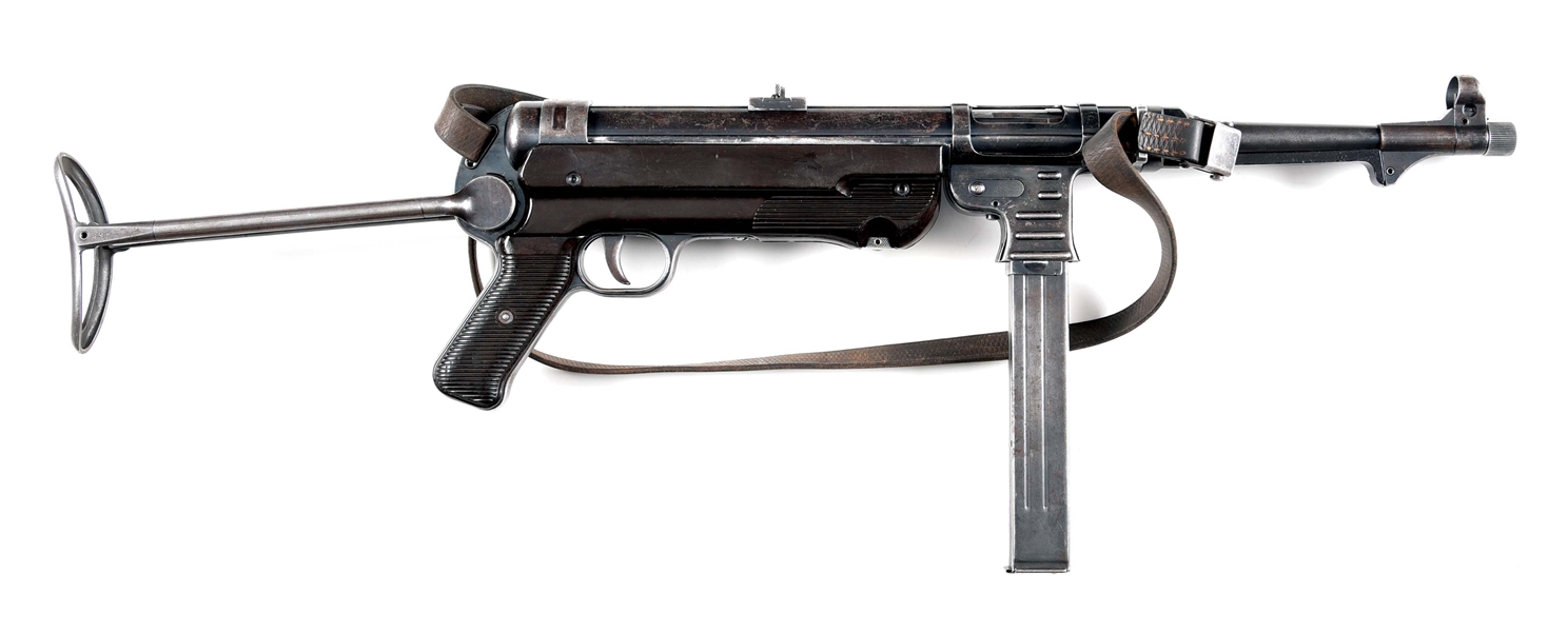 (N) ALWAYS DESIRABLE GERMAN WORLD WAR II HEER STAMPED STEYR "BNZ/42" CODE MP-40 SUBMACHINE GUN (CURIO & RELIC).