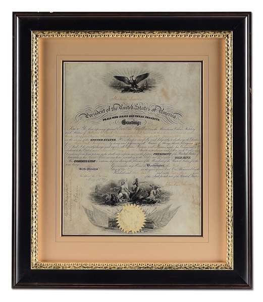 FRAMED NAVY SURGEON APPOINTMENT DOCUMENT SIGNED BY ABRAHAM LINCOLN 