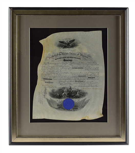 FRAMED NAVY CAPTAIN APPOINTMENT DOCUMENT SIGNED BY THEODORE ROOSEVELT