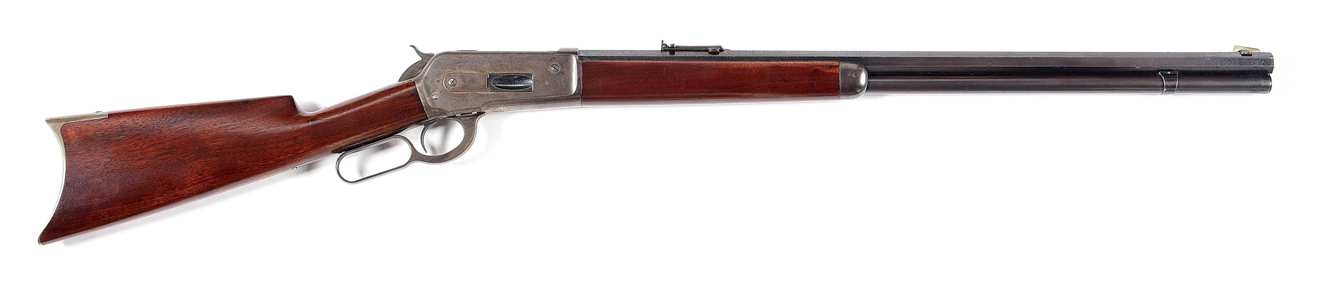 (A) WINCHESTER MODEL 1886 LEVER ACTION .45-70 RIFLE