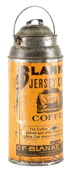 FANTASTIC EARLY BLANKES JERSEY CREAM COFFEE CONTAINER.