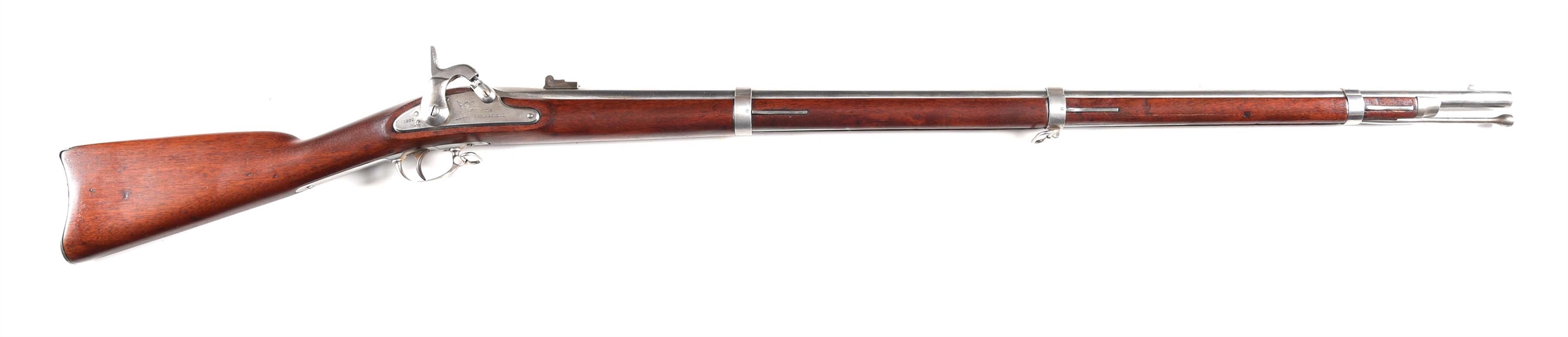 (A) US SPRINGFIELD MODEL 1861 PERCUSSION RIFLED MUSKET DATED 1862.
