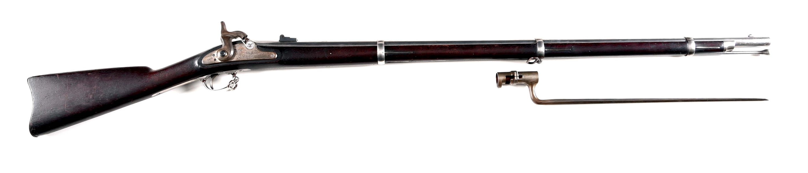 (A) US SPRINGFIELD MODEL 1863 TYPE II PERCUSSION RIFLED MUSKET DATED 1864.