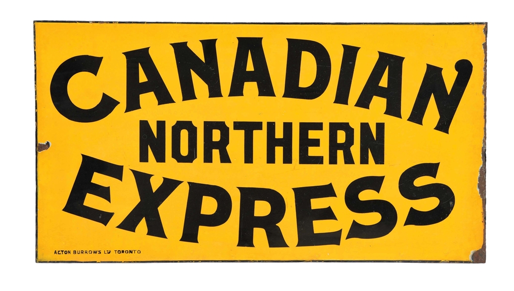 CANADIAN NORTHERN EXPRESS PORCELAIN SIGN.