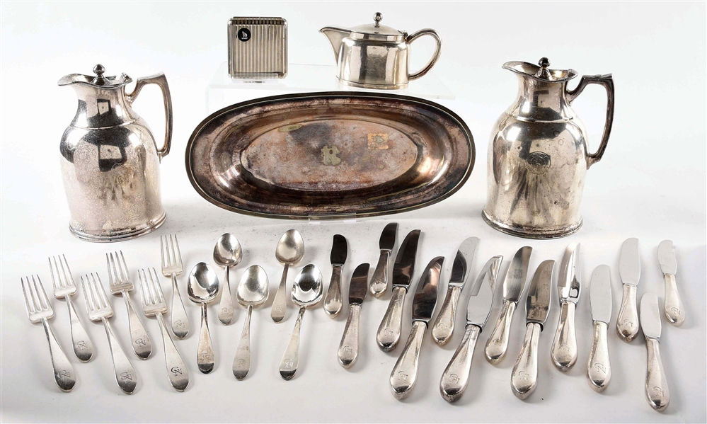LOT OF GREAT NORTHERN SILVER SERVING ITEMS.