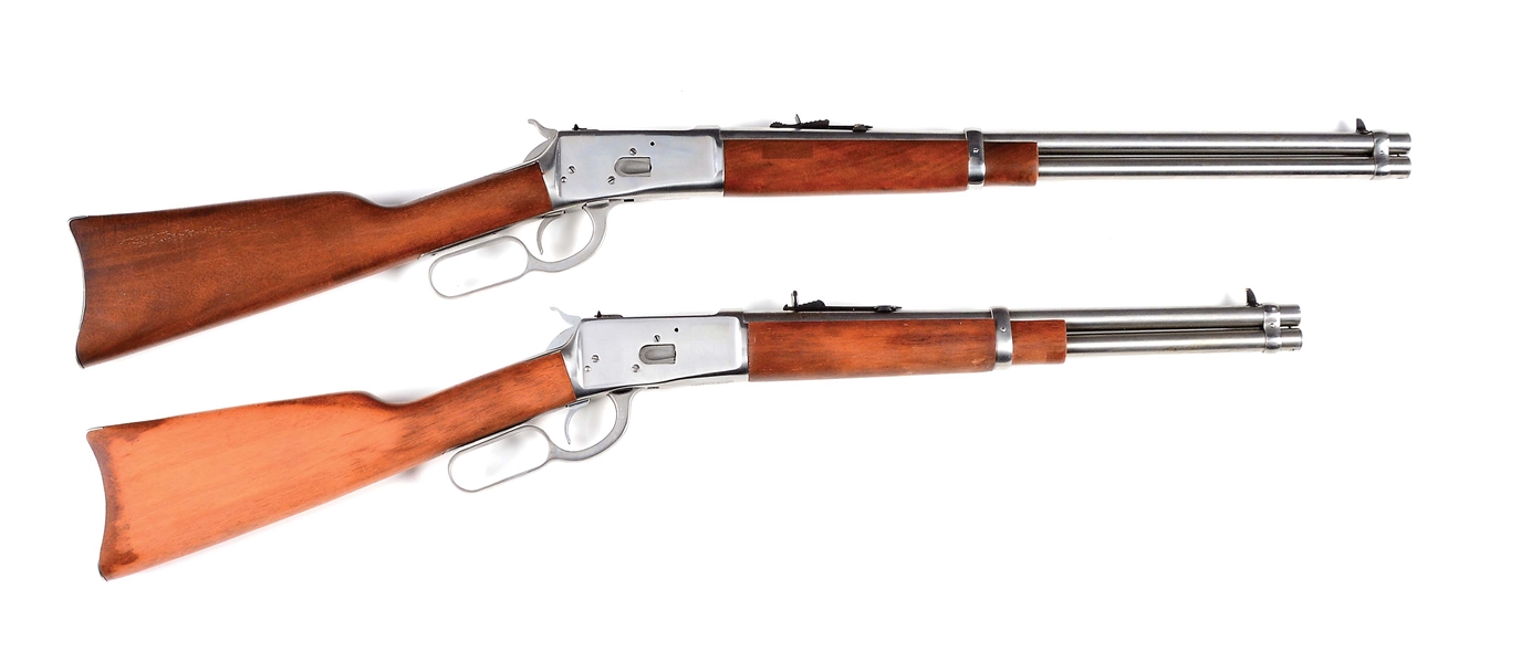 (M) LOT OF 2: ROSSI MODEL 92 LEVER ACTION RIFLES IN .44-40 AND .45 COLT.