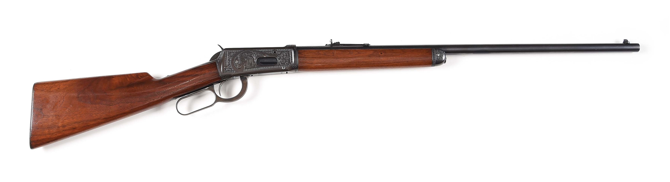 (C) CUSTOM ENGRAVED WINCHESTER MODEL 94 LEVER ACTION RIFLE (1927).