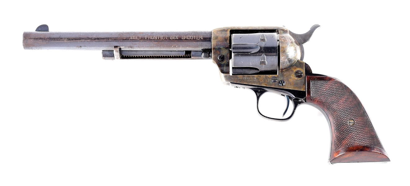 (C) COLT FRONTIER SIX SHOOTER SINGLE ACTION REVOLVER (1921).