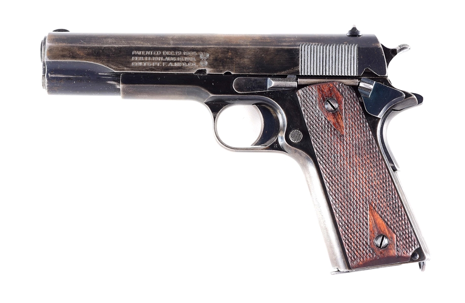 (C) COLT GOVERNMENT MODEL 1911 SEMI AUTOMATIC PISTOL WITH SAVAGE SLIDE.