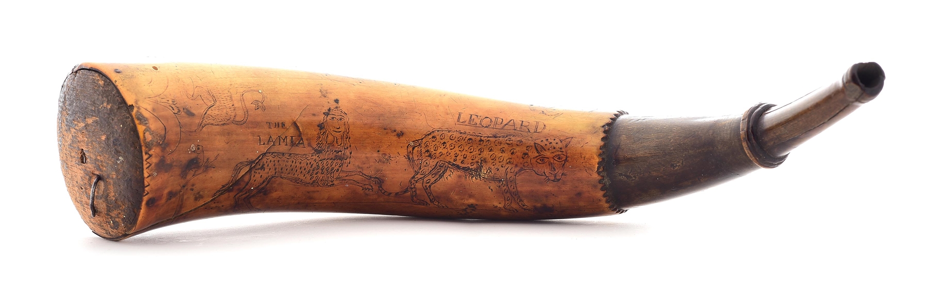 DOCUMENTED JACOB GAY ENGRAVED POWDER HORN OF JACOB KNOX.